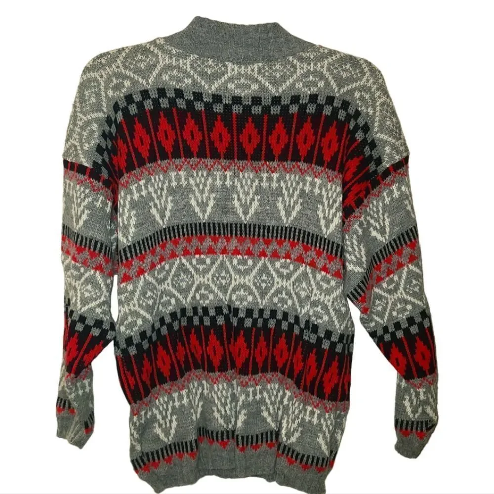Vintage 1980's Crewneck Fair Isle Aderro Sweater
